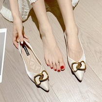 Pointed flat single shoes women autumn 2021 new evening evening breeze gentle shoes fairy Bean shoes large size womens shoes 41 a 43