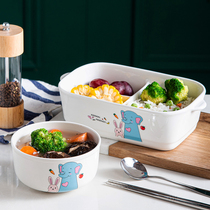 Lunch box office workers cute microwave oven heating special high-value students with lid sealed ceramic lunch box