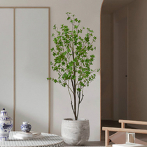 Simulation of large plant decoration horse drunk wood home floor living room ornaments Nordic green plant Japanese bell tree fake tree