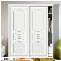 Wardrobe door custom simple carved sliding door suction plastic European solid wood sliding door Cloakroom sliding childrens partition door