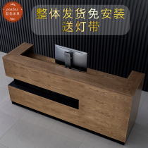 Retro bar counter Cashier Commercial clothing Barber shop Solid wood Hotel Gym Company front desk Reception desk Corner