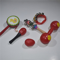 Newborn baby baby toy wooden traditional rattle 0-3-6 12 months male and girl hand shaking drum rattle