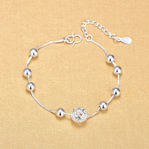 Korean fashion simple and lovely exquisite ball silver ankle chain exquisite versatile temperament snake bone chain first jewelry foot decoration