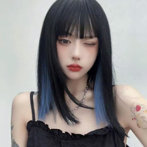 Wig short hair female summer natural simulation of full head cover lisa with net red ear dyeing bleaching wig set