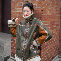 Lamb plush thick jacket short tide women Korean version of winter fur integrated deerskin motorcycle jacket jacket