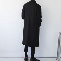 Spring and autumn winter windbreaker men Korean version of handsome long-term Ruffian handsome tide flow long knee coat British style large coat