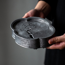 Pure old tin pot bearing Japanese retro dry bubble table tea tray pot pad water storage