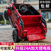Children electric car children can do double four-wheel drive pickup SUV men baby four-wheel with remote control toy car