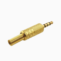 Gold-plated mobile phone 3 5mm plug four-section solder-free two-channel headset with microphone output audio wiring male