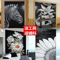 Emgrand simple mosaic puzzle decorative painting living room zebra TV background wall porch toilet cut painting mosaic