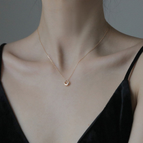 S925 sterling silver ring necklace girl simple light luxury niche design sense temperament choker 2021 new summer