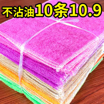 Dishwashing cloth household bamboo fiber non-stick oil kitchen cleaning dish towel oil not to lose hair brush bowl lazy Rag