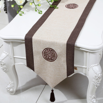 Art Must Xu Table Flags New Chinese Style Modern Minimalist Style Classical Retro Classical Tea Table Cloth Art Embroidered Hemp Table Flag