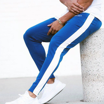 Fitness Pants Casual Sports Long Pants Male bunches Small feet Closed Cotton Sashimi Pants Muscle spring Summer