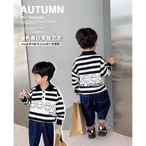 Baby Stripe Sweater 2021 Autumn New Korean Boys Casual Loose Top Kids Waner