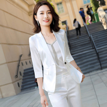 Net red small suit jacket female spring and summer small temperament professional suit office dress white foreign-style overalls