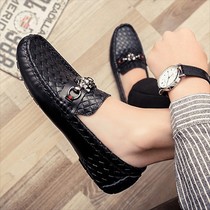 European station 2021 New one pedal Bean shoes mens high-end Joker personality British leather casual lazy shoes