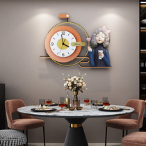 Nordic wall clock modern simple light luxury living room clock home fashion decoration Net red restaurant creative clock Wall