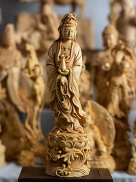 黄楊木彫 背屏蓮華 淨瓶観音仏像 置物 工芸品 黄楊木彫 背屏蓮華 淨瓶観音仏像 置物 工芸品 - メルカリ