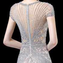 High-end Banquet Atmosphere Host Evening Gown Dress Woman 2021 new Fashion Noble Temperament Company Annual Meeting Sthin