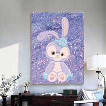 Diamond painting full diamond star Delu purple rabbit new 2021 bedroom cartoon cute stickers diamond cross stitch childrens room