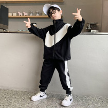 Korean boy suit autumn children sports two-piece set handsome middle and Big Boy 2021 new spring and autumn foreign style childrens clothing