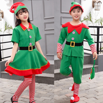 Christmas childrens clothing boys and girls play Santa Claus clothes hat show performance gown suit
