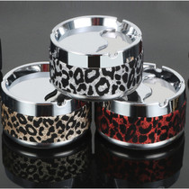 Ashtray with cover windproof rotating stainless steel ashtray Large European style creative ashtray with cover self-extinguishing anti-flying ashtray