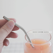 South Korea ins retro style 304 stainless steel straw handy cup drink high temperature stirring rod straw export to