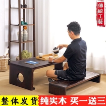 Imitation guqin table solid wood tatami tea table Zen simple window table Japanese Sunland window sill Chinese low table Kang table