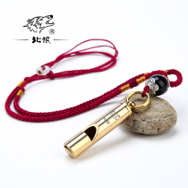 North Wolf personalized custom pure copper outdoor life-saving whistle children earthquake survival metal treble lettering gold and silver 0617