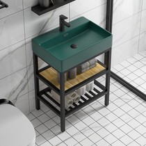 Light luxury household floor-to-ceiling sink cabinet combination small-sized bathroom integrated combing table washbasin wash basin