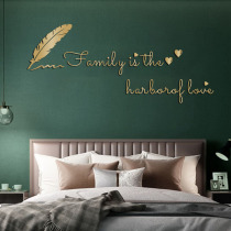 Home is the harbor of love TV sofa creative background wall 3d three-dimensional wall stickers light luxury Nordic Wall letter decoration