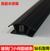 Diamond shower room magnetic suction strip bathroom glass door swing door small pitch sealed magnetic strip Suction Water Black