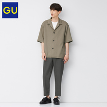  GU excellent mens elastic cropped pants Uniqlo sister brand business casual texture suit trousers 335329