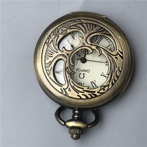 Decorated pocket watch automatic mechanical watch hollow pure copper nostalgic old watch with chain old watch flip watch