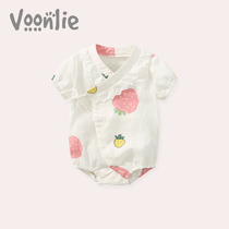 Fan Hunting Baby Clothes Summer Clothing Thin New Female Baby Monk Conserved Summer Conjoined Clothes Full Moon Bag Farting Khaclothes