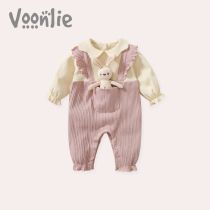 Fan Hunting Baby Spring Clothing New Female Baby Conjoined Clothes Full Moon Princess Spring Autumn Khaclothes Super Cute