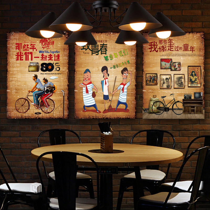 [$6.65] Restaurant Decoration Painting Creative Personality Hanging