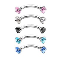  Eyebrow nail European and American puncture thin rod navel nail with drill eyebrow ring double small drill breast ring personality curved rod simple tide clavicle nail