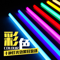 t5 color lamp integrated led warm yellow white red green purple blue pink colored fluorescent lamp decoration creative strip