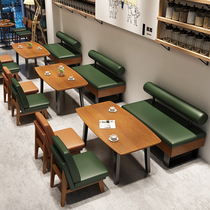 Custom chain store Cafe Restaurant Card seat sofa Leisure business meeting guest restaurant Milk tea shop Table and chair combination