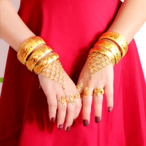 New gold plated simulation Dragon Phoenix bracelet Bride wedding three gold jewelry precision thin tie knot Dragon Phoenix bracelet