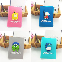  Passport cover cartoon big-eyed monster robot cat personality ticket holder document holder document protection cover can be customized PVC