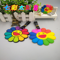  Seven-color flower suitcase luggage tag pendant Cute check-in boarding pass listing Japanese sun flower name recognition card