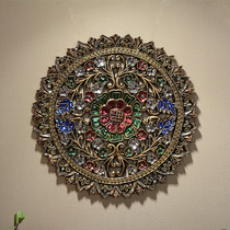 Thai solid wood carving wall decoration Chinese style retro Wall pendant living room porch decoration wall decoration wood carving decorative painting