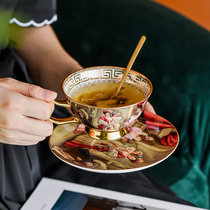 Bone China coffee cup and saucer European small luxury household court style flower tea cup English afternoon tea gift box set gift