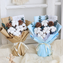 Kapok eternal flower dried flower bouquet real flowers small and fresh for boys girlfriends classmates birthday gift girls blessing
