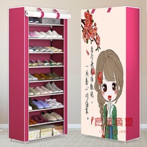 Shoe cabinet simple storage cabinet home door storage artifact dustproof belt cloth cover multifunctional assembly shoe rack learning