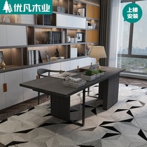 Solid wood desk simple modern boss table boss desk loft Industrial Wind computer desk desktop creative desk